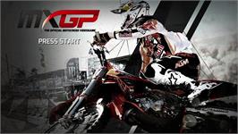 Title screen of Mxgp - The Official Motocross Videogame on the Microsoft Xbox 360.