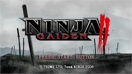 Title screen of NINJA GAIDEN 2 on the Microsoft Xbox 360.