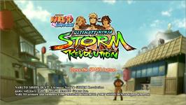 Title screen of Naruto Shippuden - Ultimate Ninja Storm Revolution on the Microsoft Xbox 360.