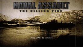 Title screen of Naval Assault - The Killing Tide on the Microsoft Xbox 360.