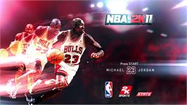 Title screen of Nba 2k11 on the Microsoft Xbox 360.