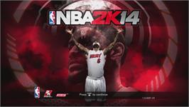 Title screen of Nba 2k14 on the Microsoft Xbox 360.