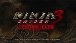 Title screen of Ninja Gaiden 3 - Razor's Edge on the Microsoft Xbox 360.