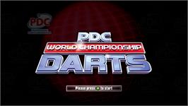 Title screen of PDC World Championship Darts: Pro Tour on the Microsoft Xbox 360.