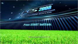 Title screen of PES 2008 - Pro Evolution Soccer on the Microsoft Xbox 360.