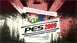 Title screen of PES 2009 - Pro Evolution Soccer on the Microsoft Xbox 360.