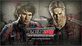 Title screen of PES 2010 - Pro Evolution Soccer on the Microsoft Xbox 360.