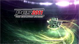 Title screen of PES 2011 - Pro Evolution Soccer on the Microsoft Xbox 360.