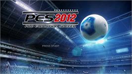 Title screen of PES 2012 - Pro Evolution Soccer on the Microsoft Xbox 360.