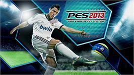 Title screen of PES 2013 - Pro Evolution Soccer on the Microsoft Xbox 360.
