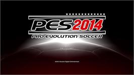 Title screen of PES 2014 - Pro Evolution Soccer on the Microsoft Xbox 360.