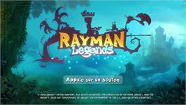 Title screen of Rayman Legends on the Microsoft Xbox 360.