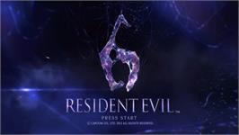 Title screen of Resident Evil 6 on the Microsoft Xbox 360.