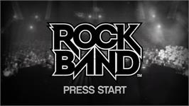 Title screen of Rock Band on the Microsoft Xbox 360.
