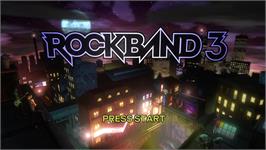 Title screen of Rock Band 3 on the Microsoft Xbox 360.