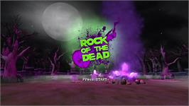Title screen of Rock of the Dead on the Microsoft Xbox 360.