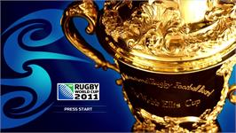 Title screen of Rugby World Cup 2011 on the Microsoft Xbox 360.