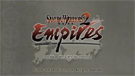 Title screen of Samurai Warriors 2 - Empires on the Microsoft Xbox 360.
