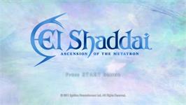 Title screen of Shaddai - Ascension Of The Metatron, El on the Microsoft Xbox 360.