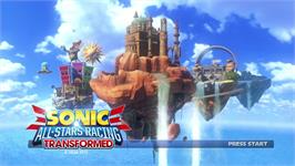 Title screen of Sonic And All Stars Racing Transformed on the Microsoft Xbox 360.