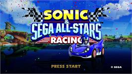 Title screen of Sonic And Sega All-stars Racing With Banjo-kazooie on the Microsoft Xbox 360.