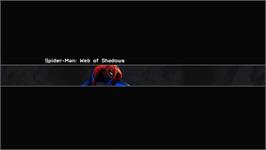 Title screen of Spider-Man - Web of Shadows on the Microsoft Xbox 360.