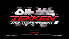 Title screen of TEKKEN TAG TOURNAMENT 2 on the Microsoft Xbox 360.