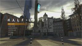 Title screen of The Orange Box on the Microsoft Xbox 360.