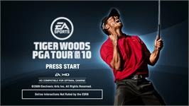 Title screen of Tiger Woods Pga Tour 10 on the Microsoft Xbox 360.