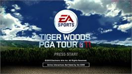 Title screen of Tiger Woods Pga Tour 11 on the Microsoft Xbox 360.