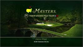Title screen of Tiger Woods Pga Tour 12 - The Masters on the Microsoft Xbox 360.