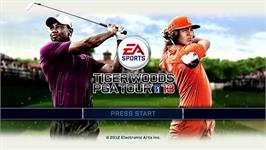 Title screen of Tiger Woods Pga Tour 13 on the Microsoft Xbox 360.