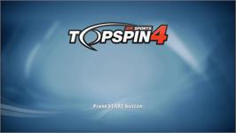 Title screen of Top Spin 4 on the Microsoft Xbox 360.