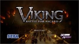 Title screen of Viking - Battle For Asgard on the Microsoft Xbox 360.