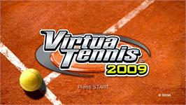 Title screen of Virtua Tennis 2009 on the Microsoft Xbox 360.