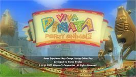 Title screen of Viva Piñata - Party Animals on the Microsoft Xbox 360.