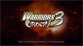 Title screen of WARRIORS OROCHI 3 on the Microsoft Xbox 360.