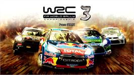 Title screen of WRC 3 - FIA World Rally Championship on the Microsoft Xbox 360.