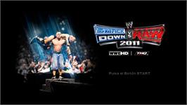 Title screen of WWE Smackdown vs. Raw 2011 on the Microsoft Xbox 360.