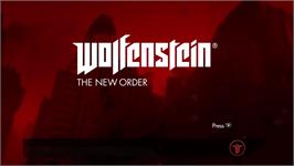 Title screen of Wolfenstein - The New Order on the Microsoft Xbox 360.