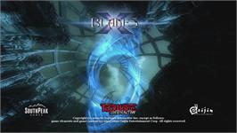 Title screen of X-blades on the Microsoft Xbox 360.