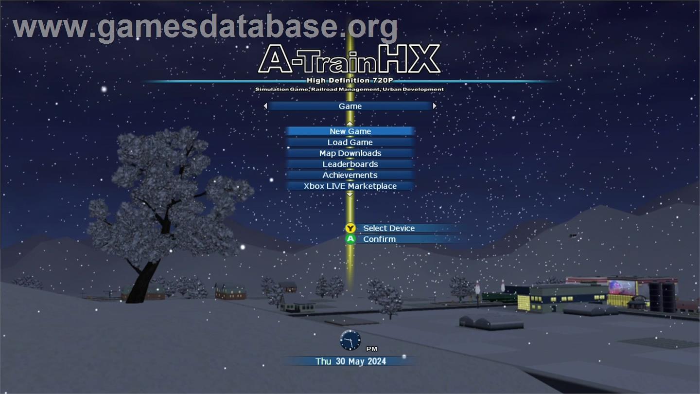 A-train Hx - Microsoft Xbox 360 - Artwork - Title Screen