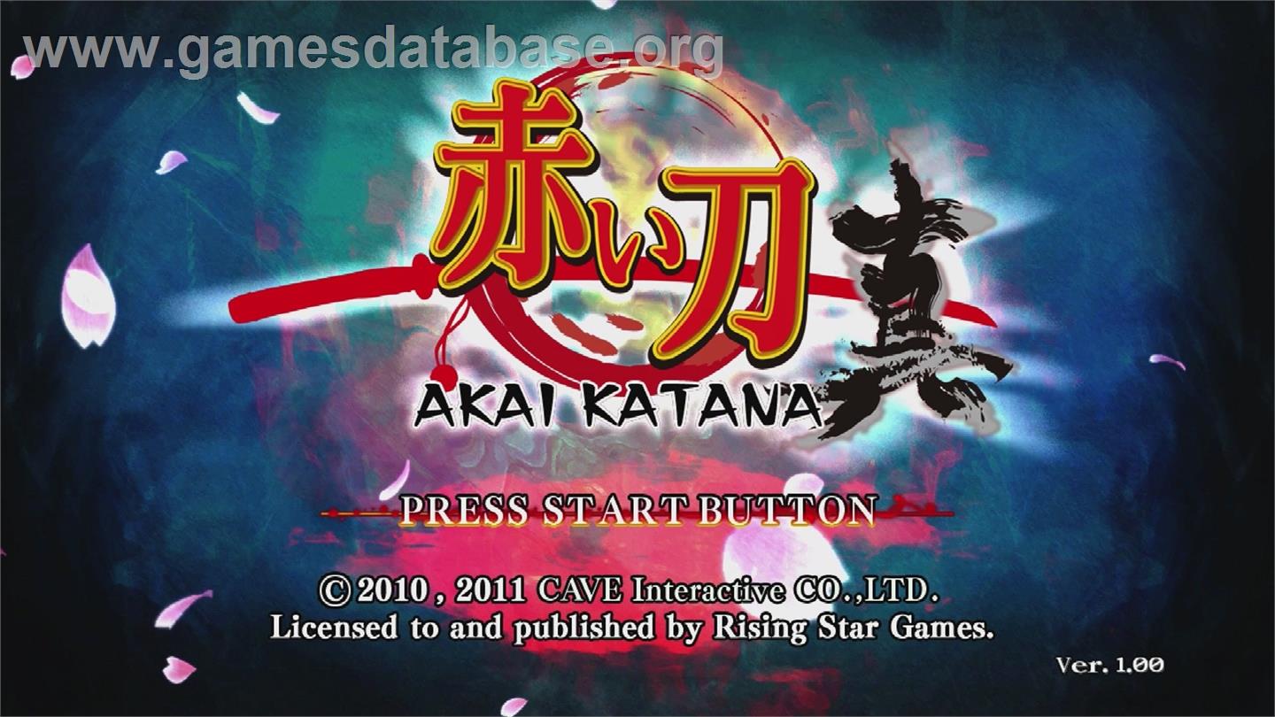 Akai Katana - Microsoft Xbox 360 - Artwork - Title Screen