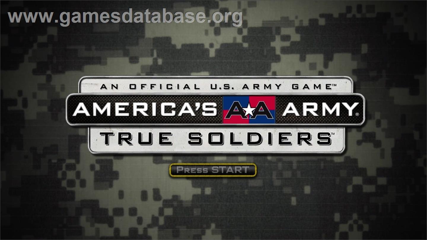 America's Army - True Soldiers - Microsoft Xbox 360 - Artwork - Title Screen