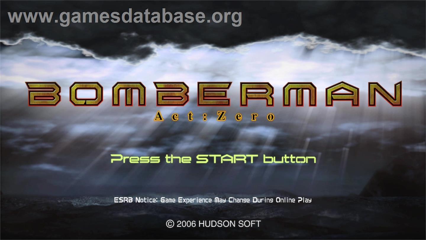BOMBERMAN Act:Zero - Microsoft Xbox 360 - Artwork - Title Screen