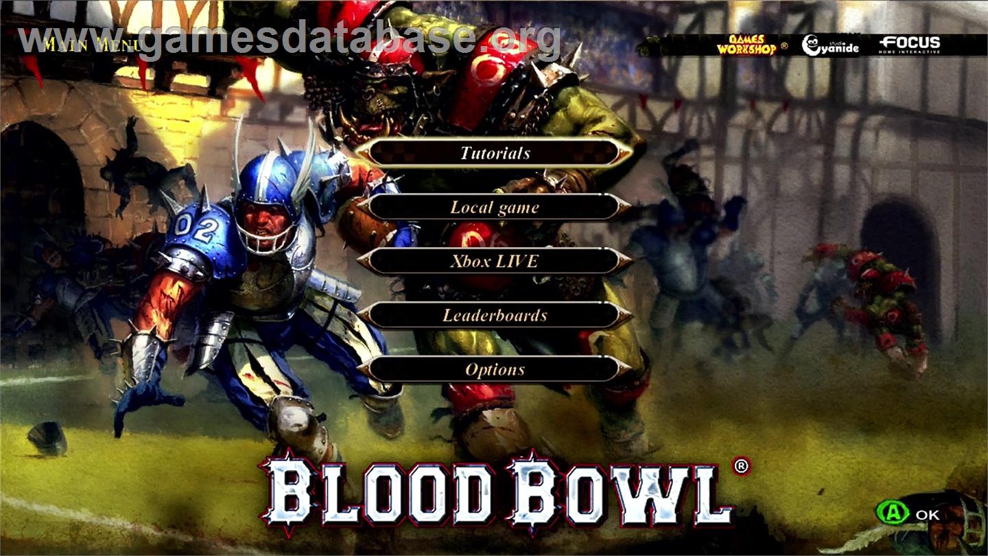 Blood Bowl - Microsoft Xbox 360 - Artwork - Title Screen