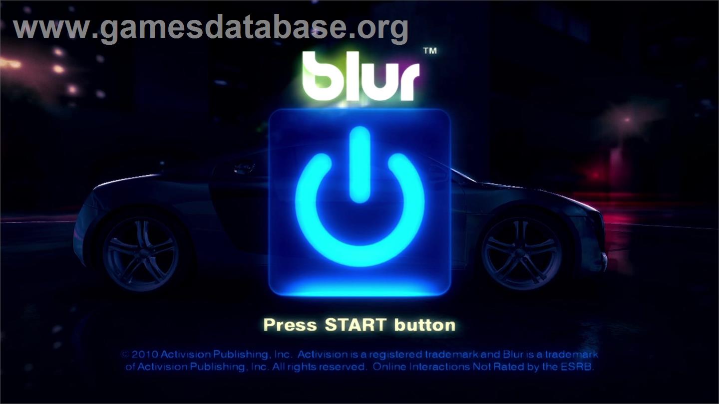 Blur - Microsoft Xbox 360 - Artwork - Title Screen