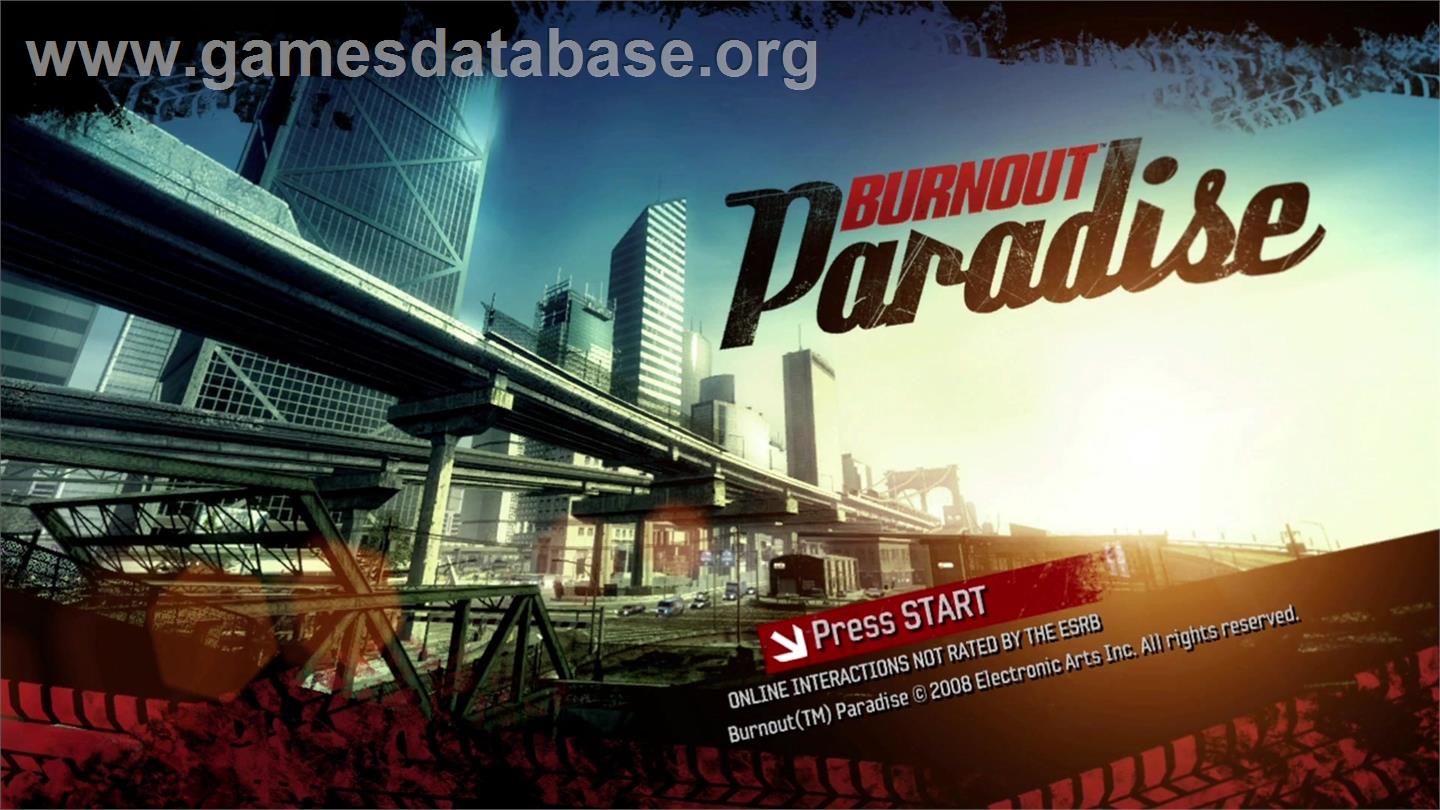 Burnout Paradise - Microsoft Xbox 360 - Artwork - Title Screen
