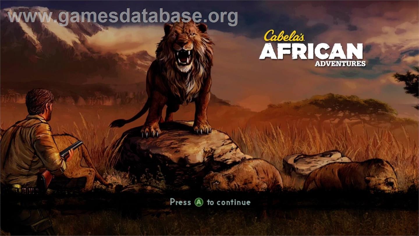 Cabela's African Adventures - Microsoft Xbox 360 - Artwork - Title Screen