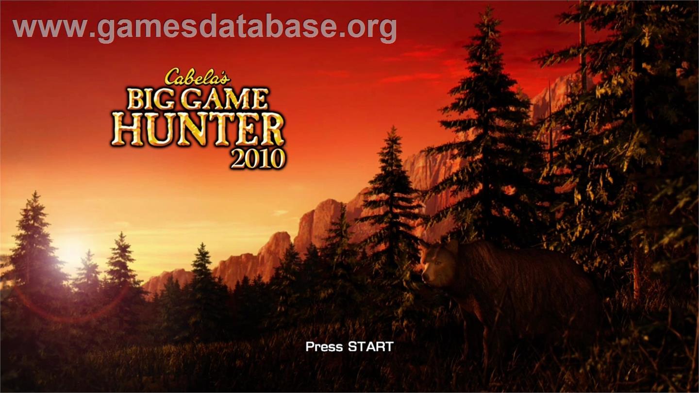 Cabela's Big Game Hunter 2010 - Microsoft Xbox 360 - Artwork - Title Screen